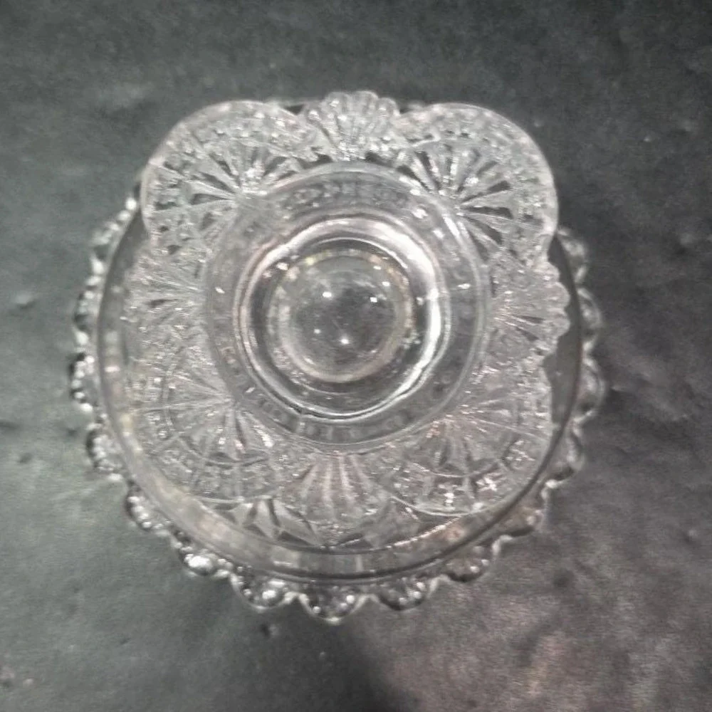 EAPG Glade & Star Cut Glass Berry Bowl, Vintage Dessert Dish Glassware Tableware